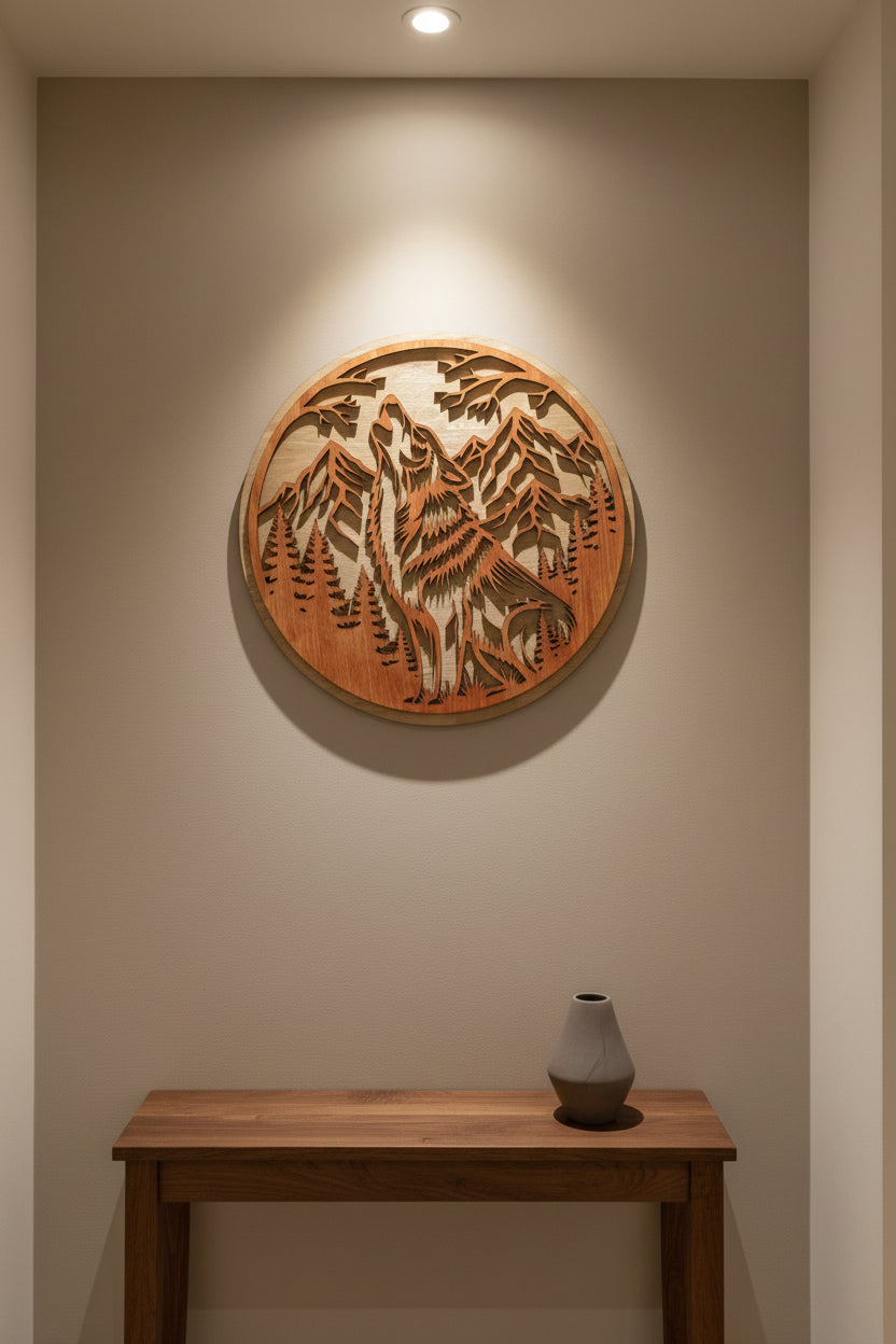 Howling Wolf 12" wall art