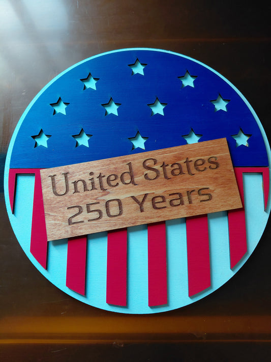 American Flag Door Hanger - Comes with three different worded signs