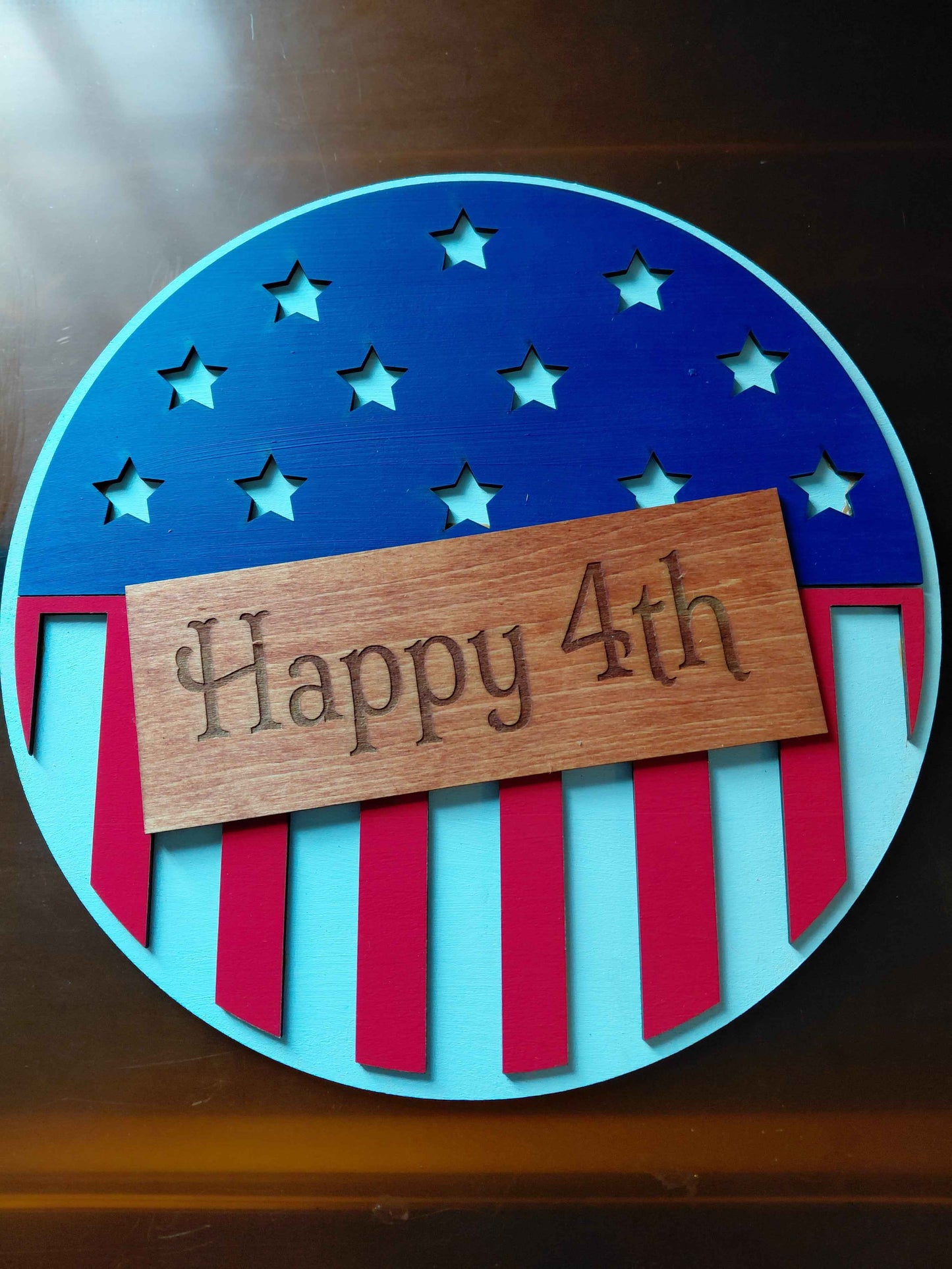 American Flag Door Hanger - Comes with three different worded signs