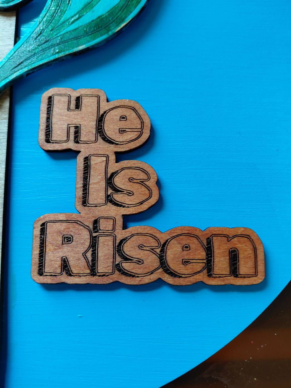 He is Risen- Cross Door Hanger- Wall Decor