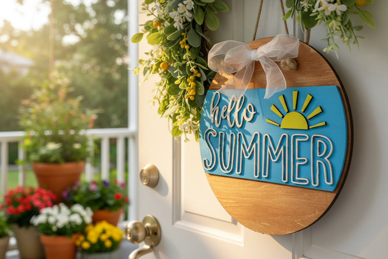 Hello Summer Sunshine Door Hanger