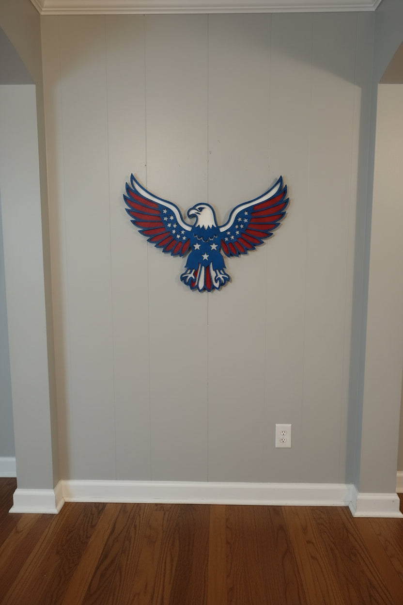 American Eagle, 3 Layer Laser Cut, 16×12 inches