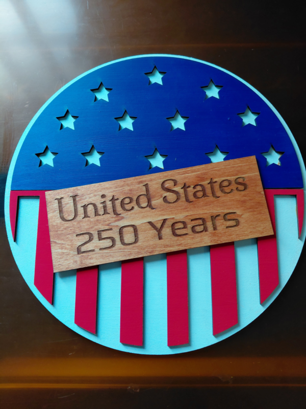 American Flag Door Hanger - Comes with three different worded signs